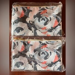 Vionic Floral Pattern Pouches - Pink, Black, White (2)